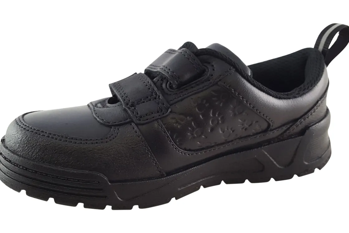 BOY Clarks Junior Boys | Velcro<PalmerSteggy K Black Boys Leather School Shoes