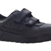 BOY Clarks Junior Boys | Velcro<PalmerSteggy O Black Boys Leather School Shoes