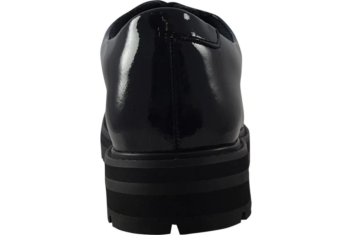 Clarks Junior Girls | Senior Girls<Prague Lace Y. Black (F Fit) Girls Leather Patent School Shoes