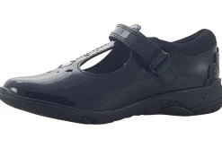 Clarks Junior Girls | Velcro<Relda Gem K. Black Girls Leather Patent School Shoes