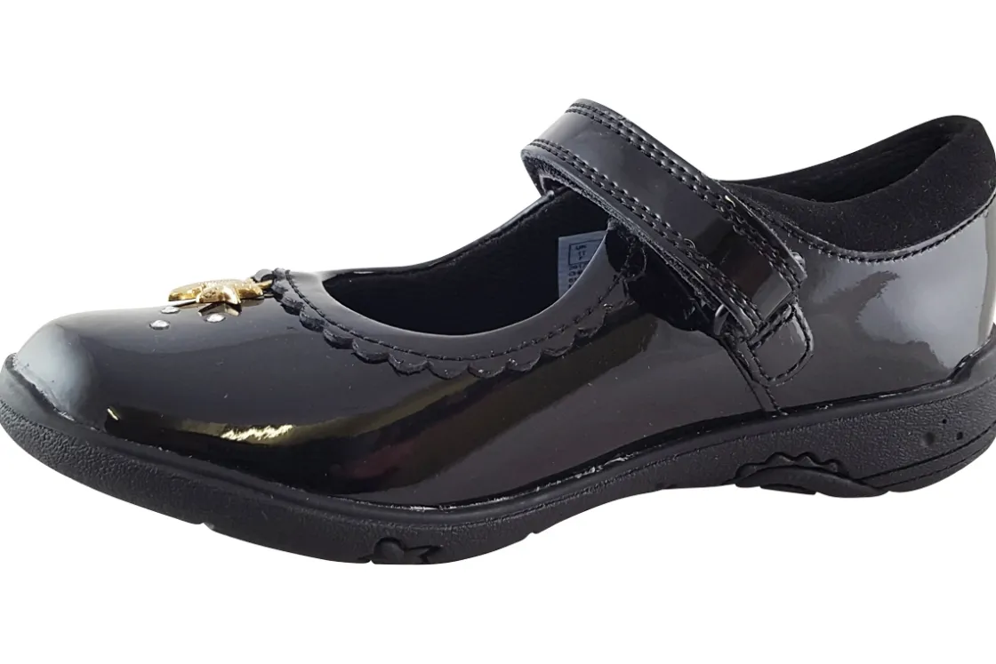 Clarks Junior Girls | Girls Shoes<Relda Sea K. Black Girls Leather School Shoes