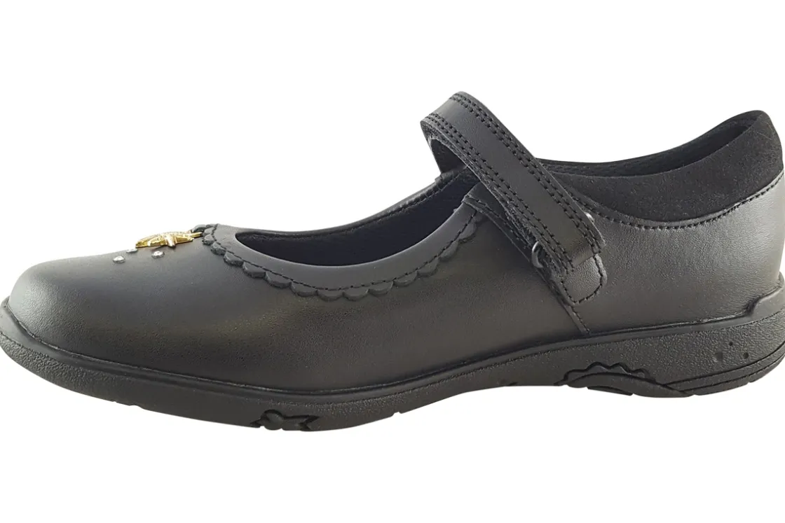 Clarks Junior Girls | Girls Shoes<Relda Sea K. Black Girls Leather School Shoes