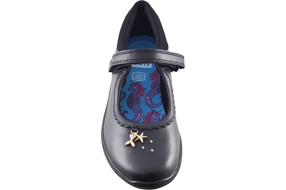 Clarks Junior Girls | Girls Shoes<Relda Sea K. Black Girls Leather School Shoes
