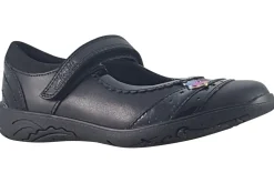 Clarks Junior Girls | Velcro<Relda Spark K. Black Girls School Shoes