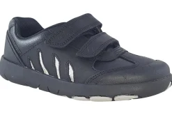 BOY Clarks Velcro | Junior Boys<Rex Stride K Black Boys School Shoes
