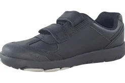 BOY Clarks Velcro | Junior Boys<Rex Stride K Black Boys School Shoes