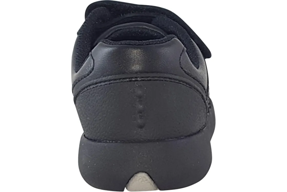 BOY Clarks Velcro | Junior Boys<Rex Stride K Black Boys School Shoes