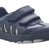 BOY Clarks Velcro | Junior Boys<Rex Stride T Black Boys School Shoes