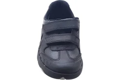 BOY Clarks Velcro | Junior Boys<Rex Stride T Black Boys School Shoes