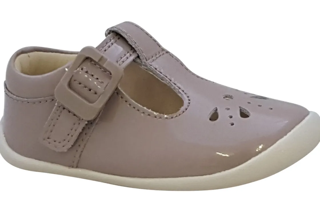 Clarks Velcro | Girls First Shoes<Roamer Star T Pink Girls Leather Patent First Shoes