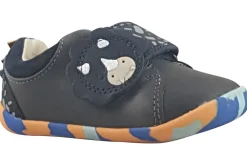 BOY Clarks Velcro | Boys First Shoes<Roamer Tri T Boys Leather First Shoes Grey Blue