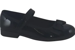 Clarks Velcro | Junior Girls<Scala Tap K Black Girls Leather Patent School Shoes