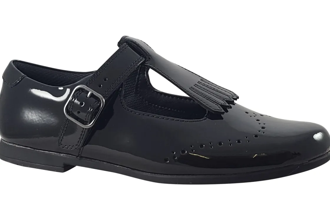Clarks Senior Girls | Junior Girls<Scala Teen Y. Black (G Fit) Girls Leather Patent School Shoes