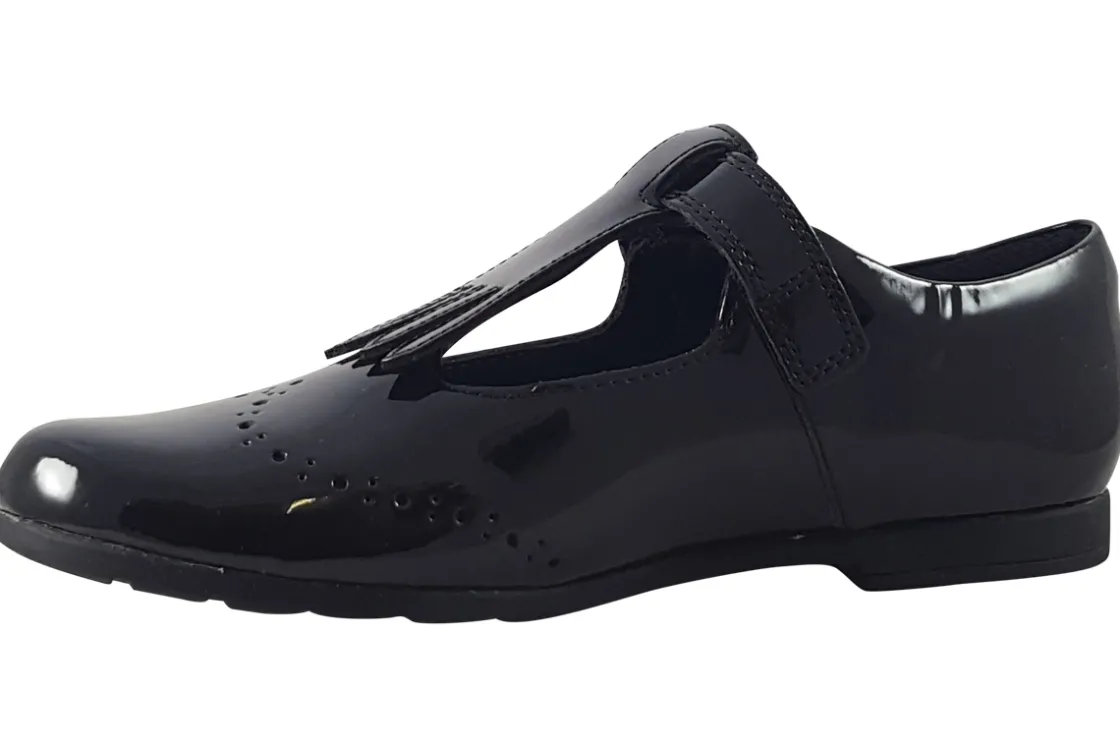 Clarks Senior Girls | Junior Girls<Scala Teen Y. Black (G Fit) Girls Leather Patent School Shoes