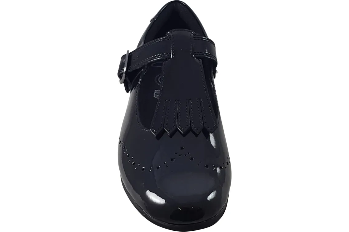 Clarks Senior Girls | Junior Girls<Scala Teen Y. Black (G Fit) Girls Leather Patent School Shoes