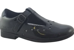 Clarks Junior Girls | Velcro<ScalaDress K. Black Girls Leather Patent School Shoes