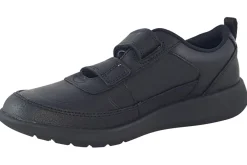 BOY Clarks Junior Boys | Velcro<Scape Flare K Black Boys Leather School Shoes