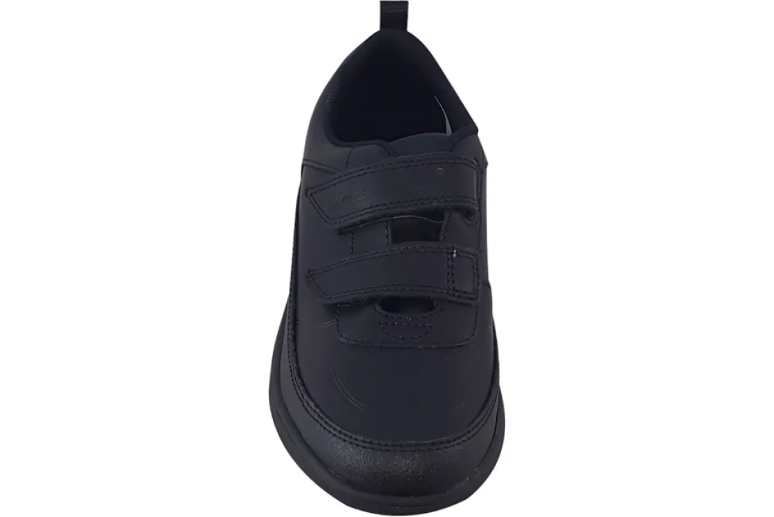 BOY Clarks Junior Boys | Velcro<Scape Flare K Black Boys Leather School Shoes