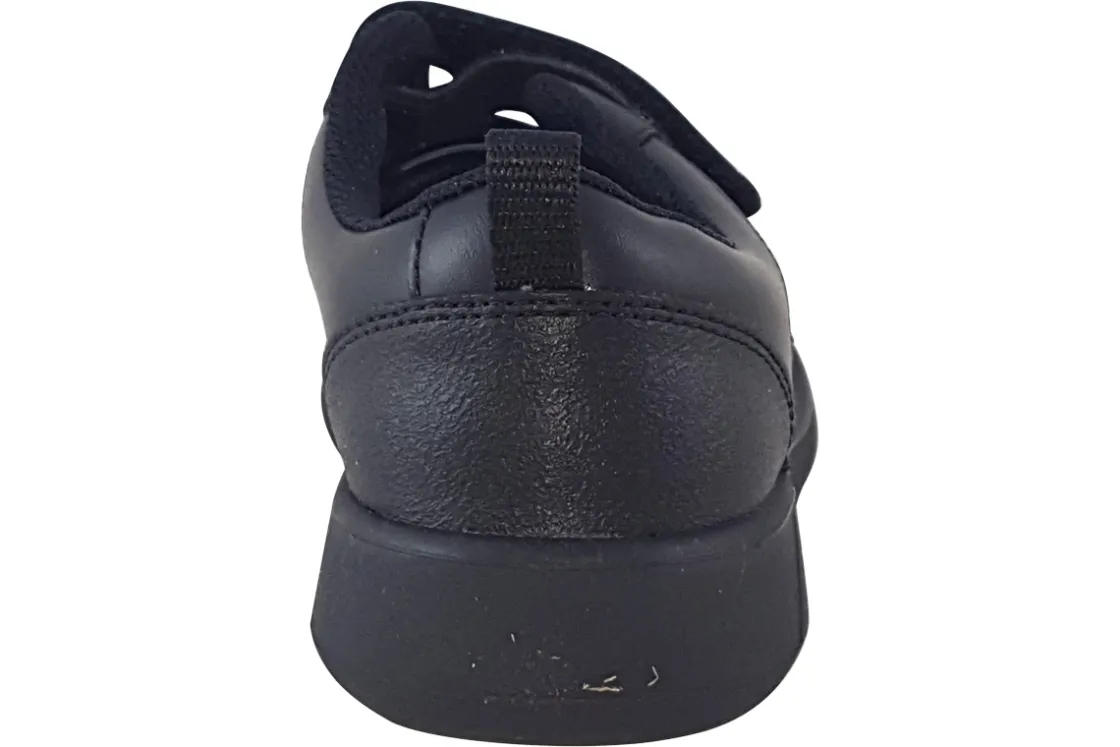 BOY Clarks Junior Boys | Velcro<Scape Flare K Black Boys Leather School Shoes