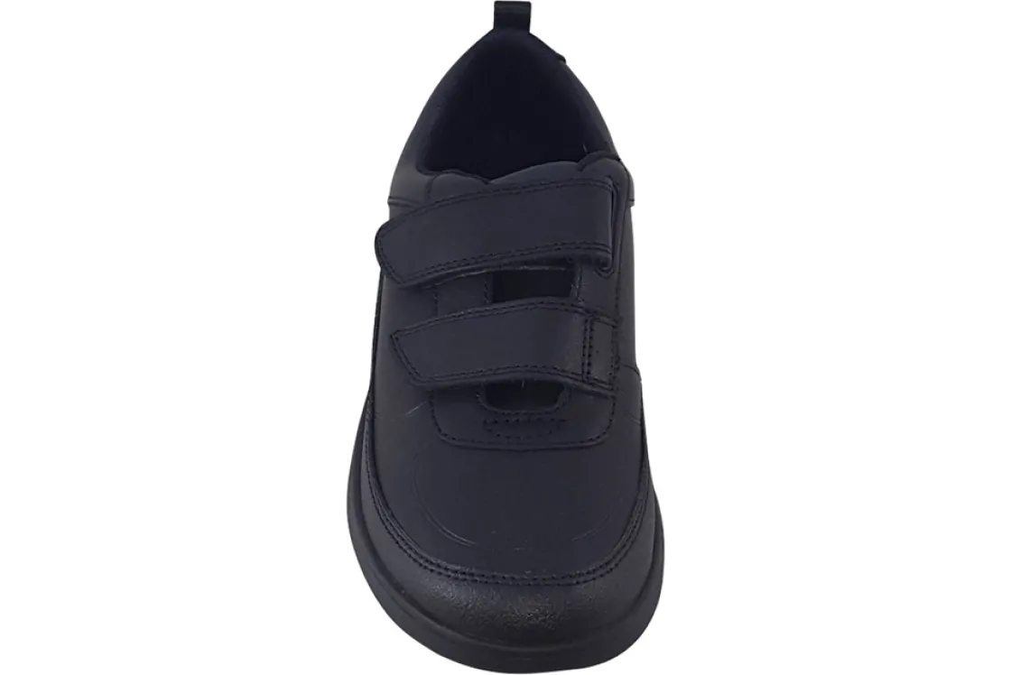 BOY Clarks Velcro | Junior Boys<Scape Flare Y Black Boys Leather School Shoes