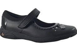 Clarks Velcro | Junior Girls<Sea Shimmer K Black Girls Leather School Shoes