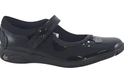 Clarks Velcro | Junior Girls<Sea Shimmer K Black Girls Leather School Shoes