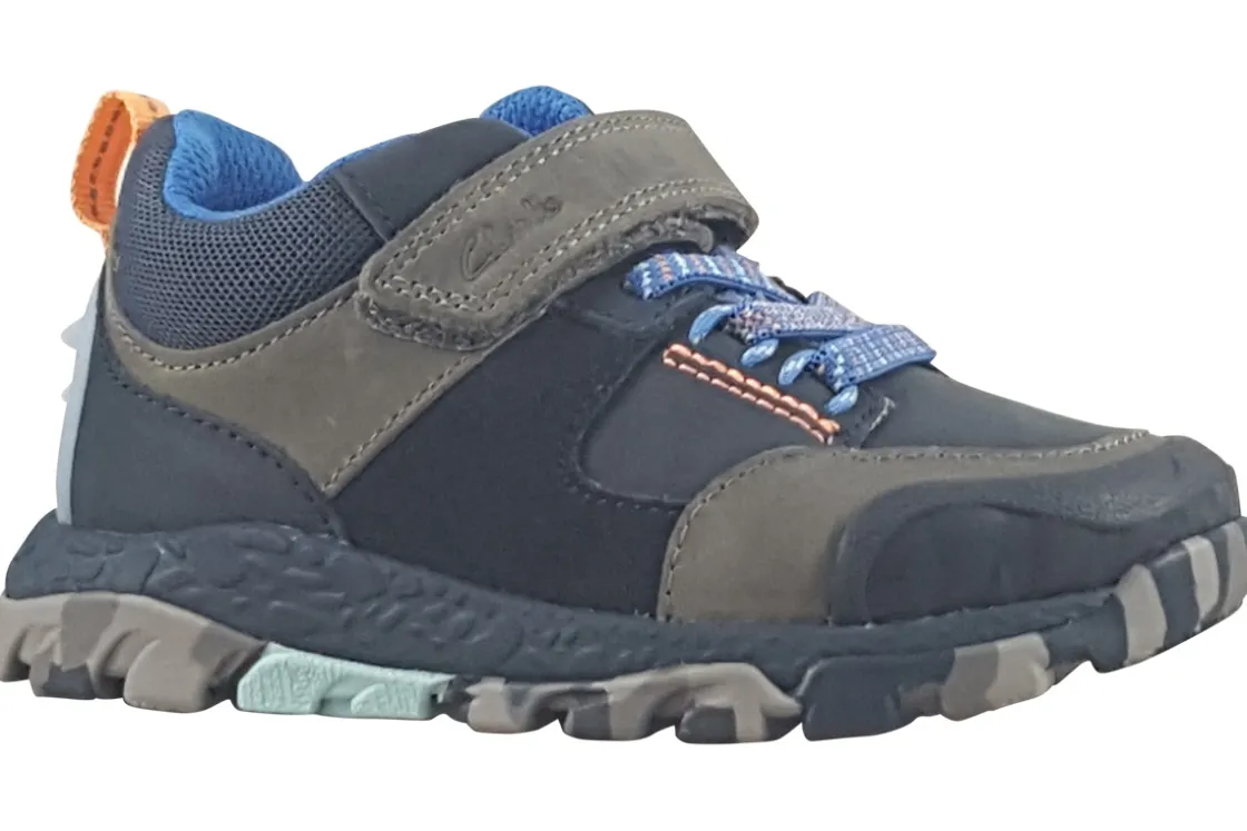 BOY Clarks Velcro | Boys Boots<Steggy2 Glow K Boys Leather Boots Navy