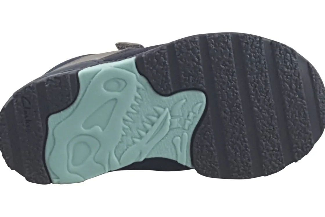BOY Clarks Velcro | Boys Boots<Steggy2 Glow T Boys Lather Boots Navy
