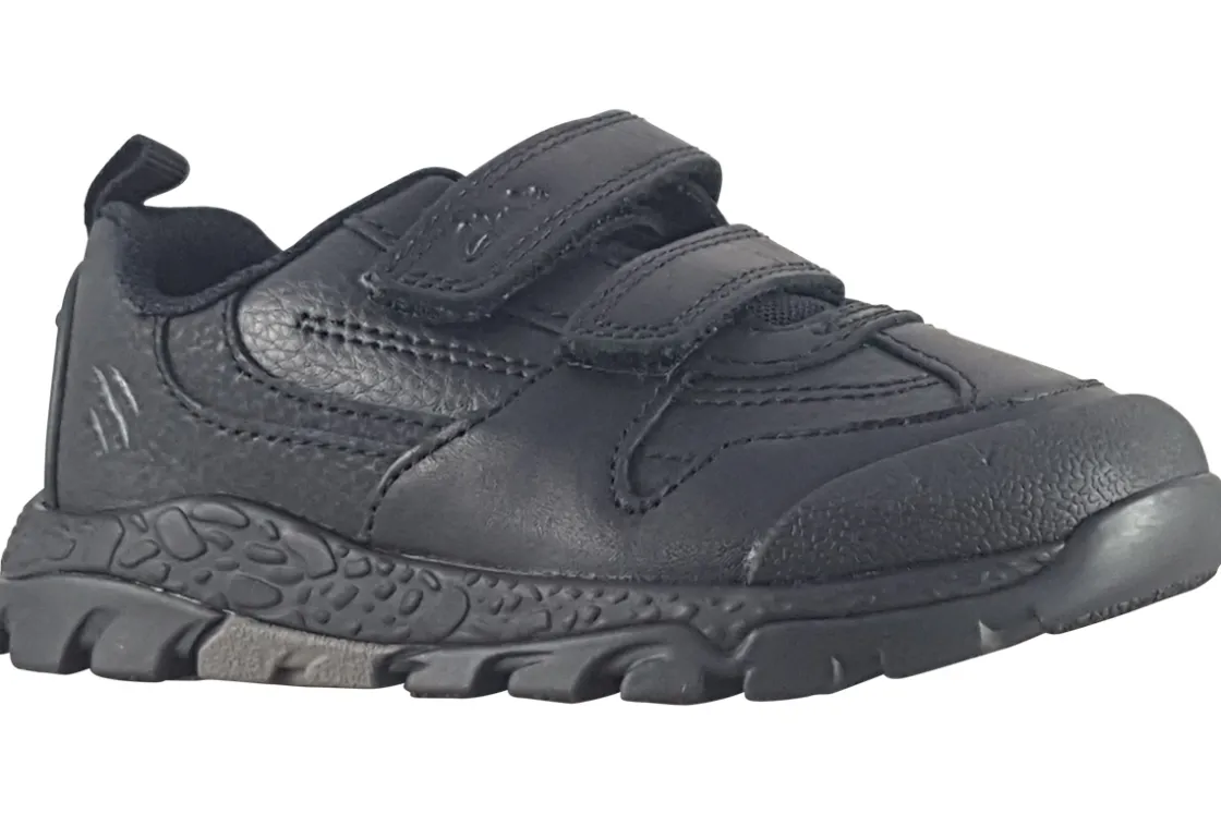 BOY Clarks Junior Boys | Velcro<Steggy2 Pace K Black Boys Leather School Shoes