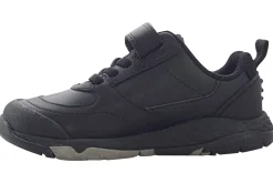 BOY Clarks Junior Boys | Velcro<SteggyStride K Black Boys Leather School Shoes