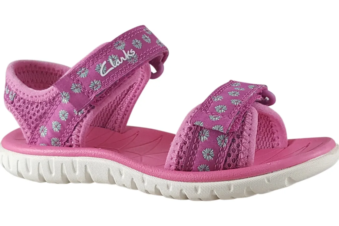 Clarks Velcro | Girls Sandals<SurfingTide K.O (F Fit) Girls Leather Patent Sandals