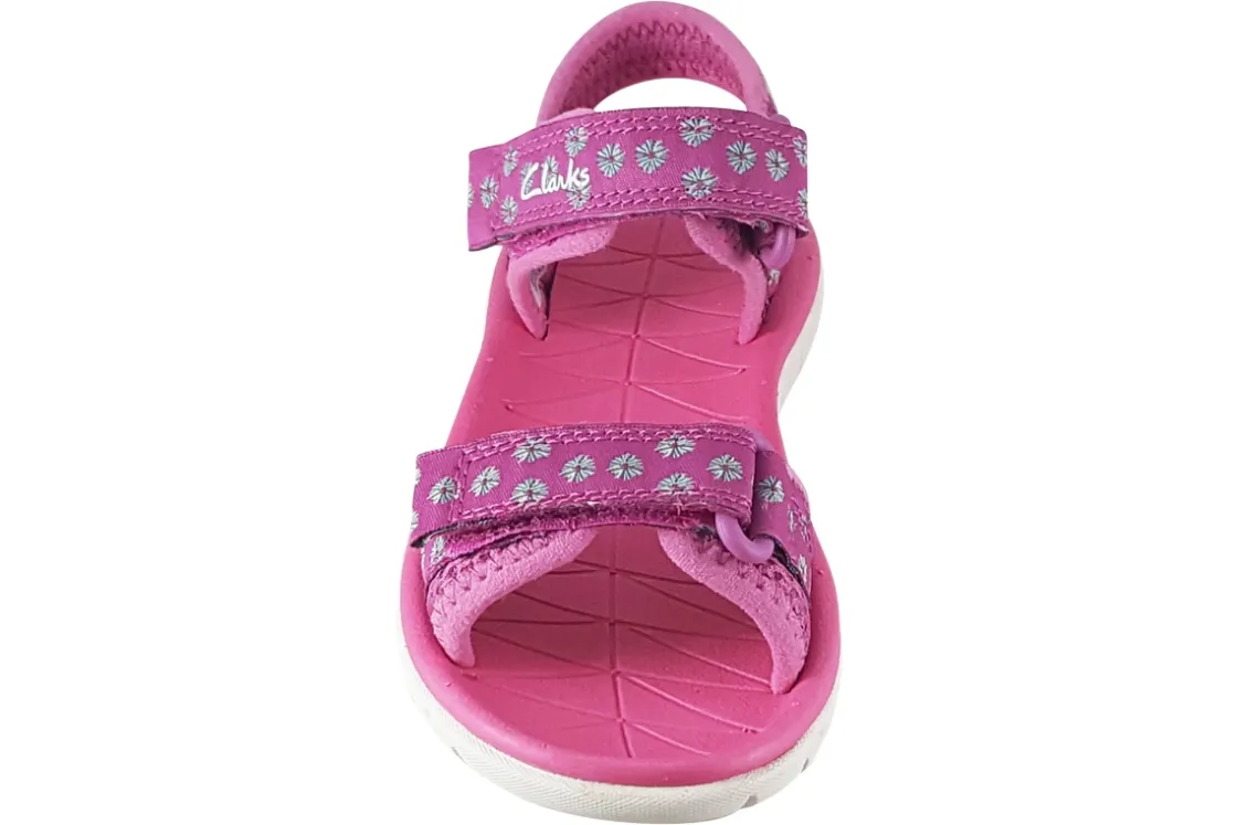 Clarks Velcro | Girls Sandals<SurfingTide K.O (F Fit) Girls Leather Patent Sandals