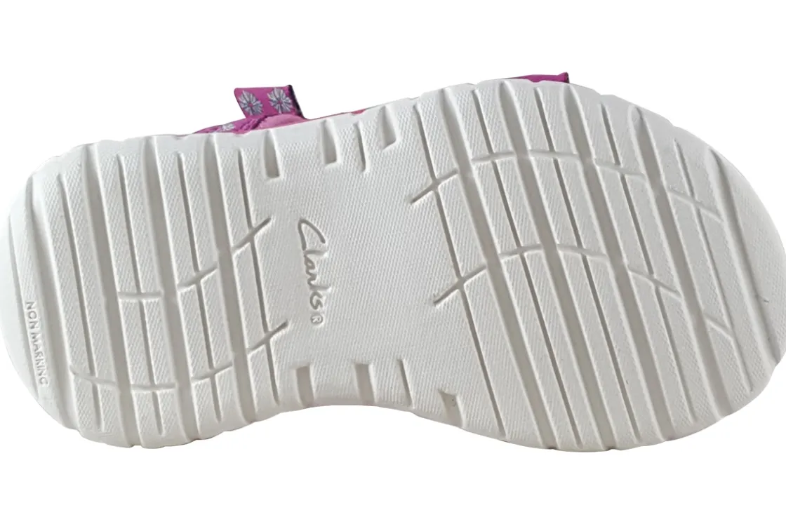 Clarks Girls Sandals | Velcro<SurfingTide T.O (F Fit) Girls Leather Patent Sandals