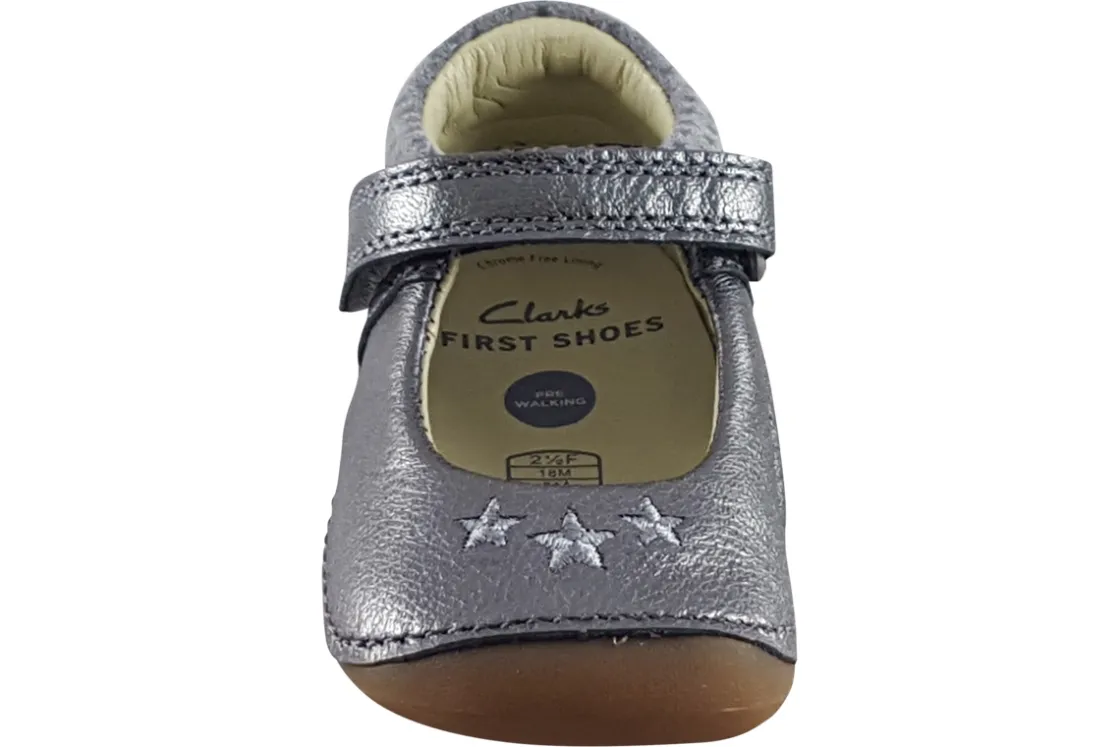 Clarks Velcro | Girls First Shoes<Tiny Cosmo T. (F Fit) Girls Leather First Shoes