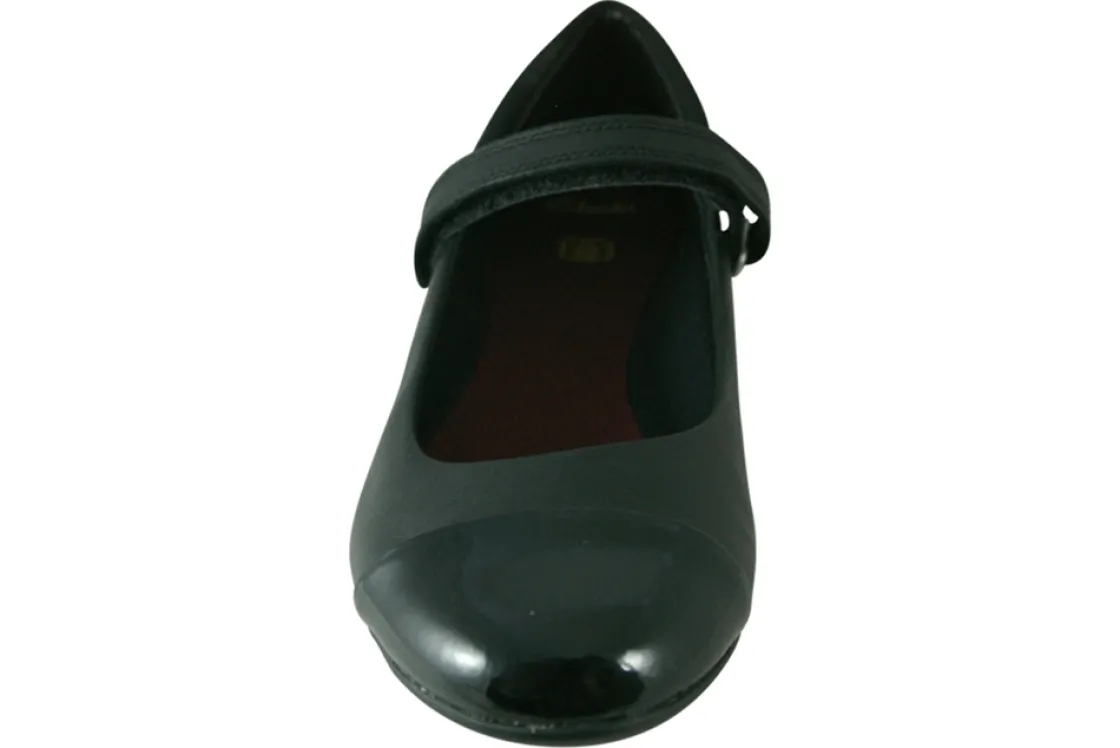 Clarks Velcro | Junior Girls<Tizz Talk Black (E Fit) Girls Leather Shoes