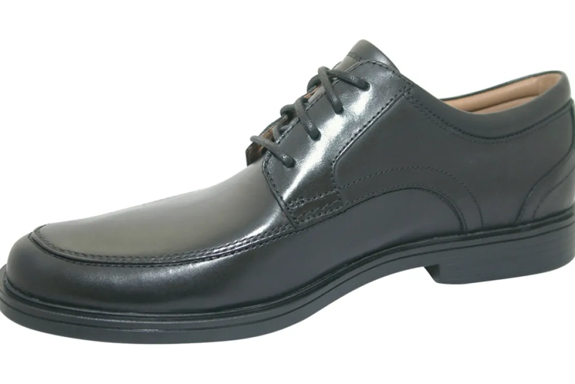 Clarks Mens Shoes | Apron Toe<Un Aldric Park Black Mens Leather Shoes