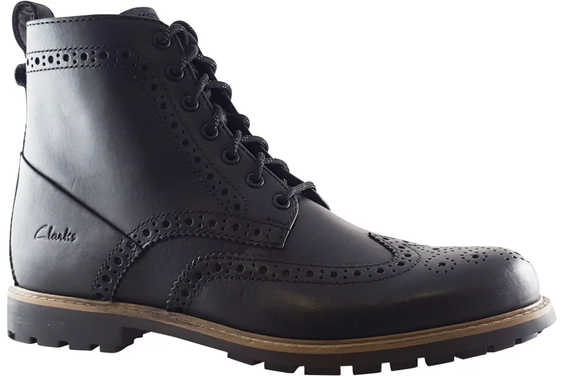Clarks Apron Toe | Brogues<WestcombeLimit Black Mens Leather Brogue Shoes