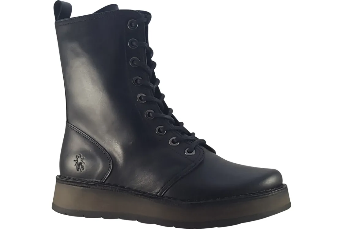 Women Fly London Womens Boots<Rami P211043 000 Womens Leather Mid Calf Boots