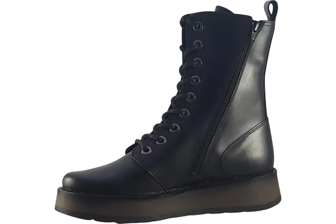 Women Fly London Womens Boots<Rami P211043 000 Womens Leather Mid Calf Boots