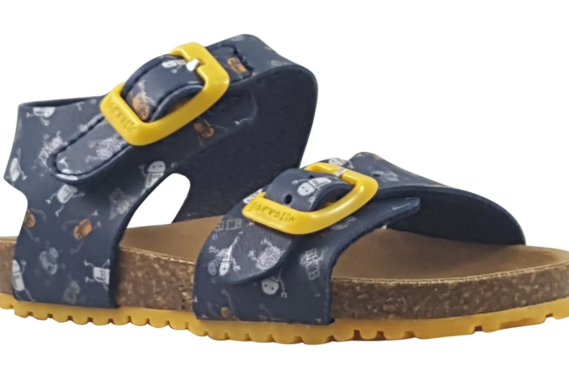 BOY Garvalin Velcro | Boys Sandals<Bio Gel SDL 242468A Boys Sandals Navy Yellow