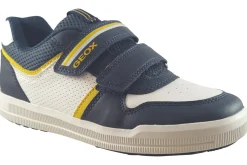 BOY Geox Velcro | Breathable Membrane<Arzach Boy J354AA Navy/White Boys Leather Shoes