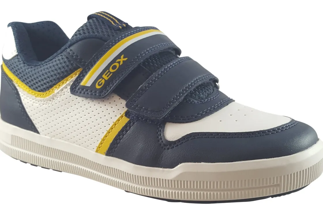 BOY Geox Velcro | Breathable Membrane<Arzach Boy J354AA Navy/White Boys Leather Shoes