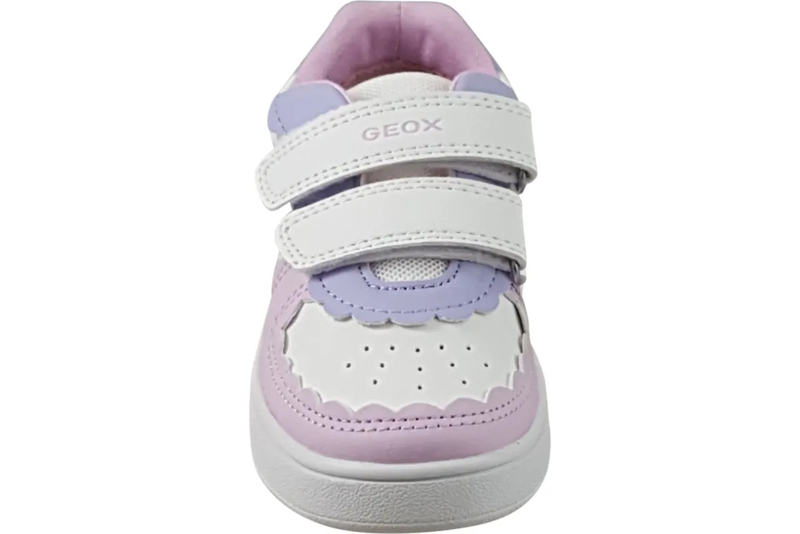 Geox Velcro | Girls First Shoes<B Eclyper Girl B555MA Girls Fashion Trainers White Yellow
