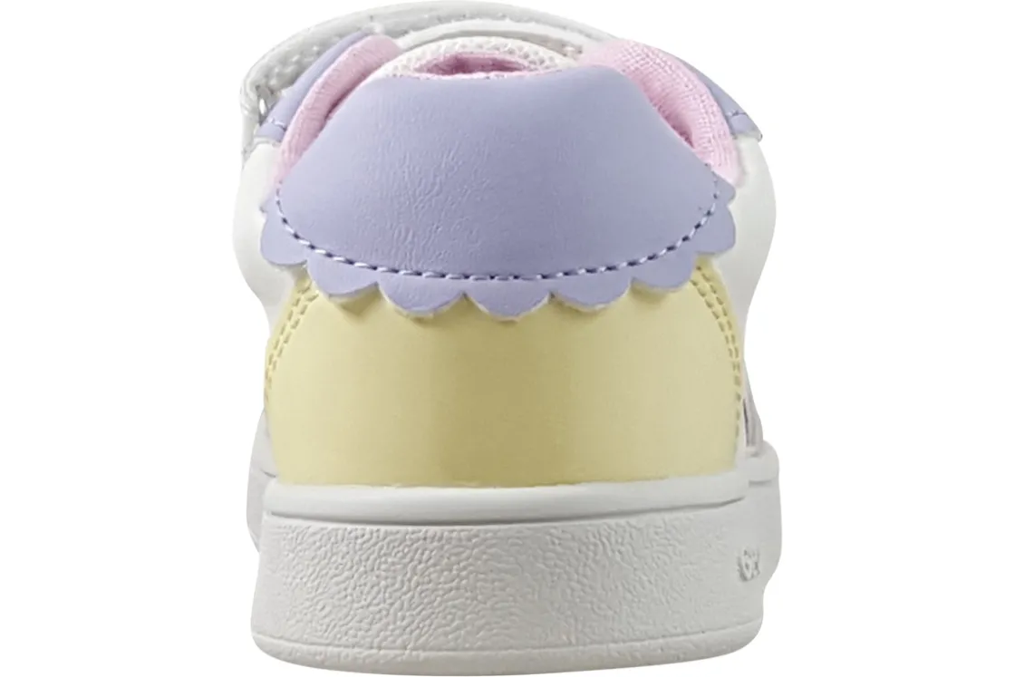 Geox Velcro | Girls First Shoes<B Eclyper Girl B555MA Girls Fashion Trainers White Yellow