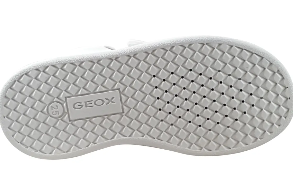Geox Velcro | Girls First Shoes<B Eclyper Girl B555MA Girls Fashion Trainers White Yellow