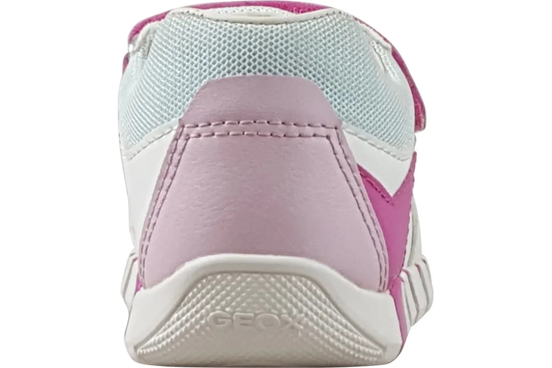 Geox Velcro | Girls First Shoes<B Iupidoo Girl B5558A Girls Fashion Trainers White Fuchisa