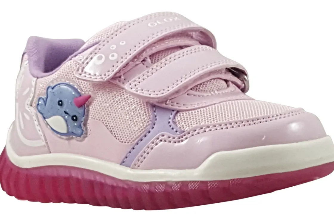 Geox Velcro | Lights<B Lightyloo Girl B5561A Girls Fashion Trainers Pink