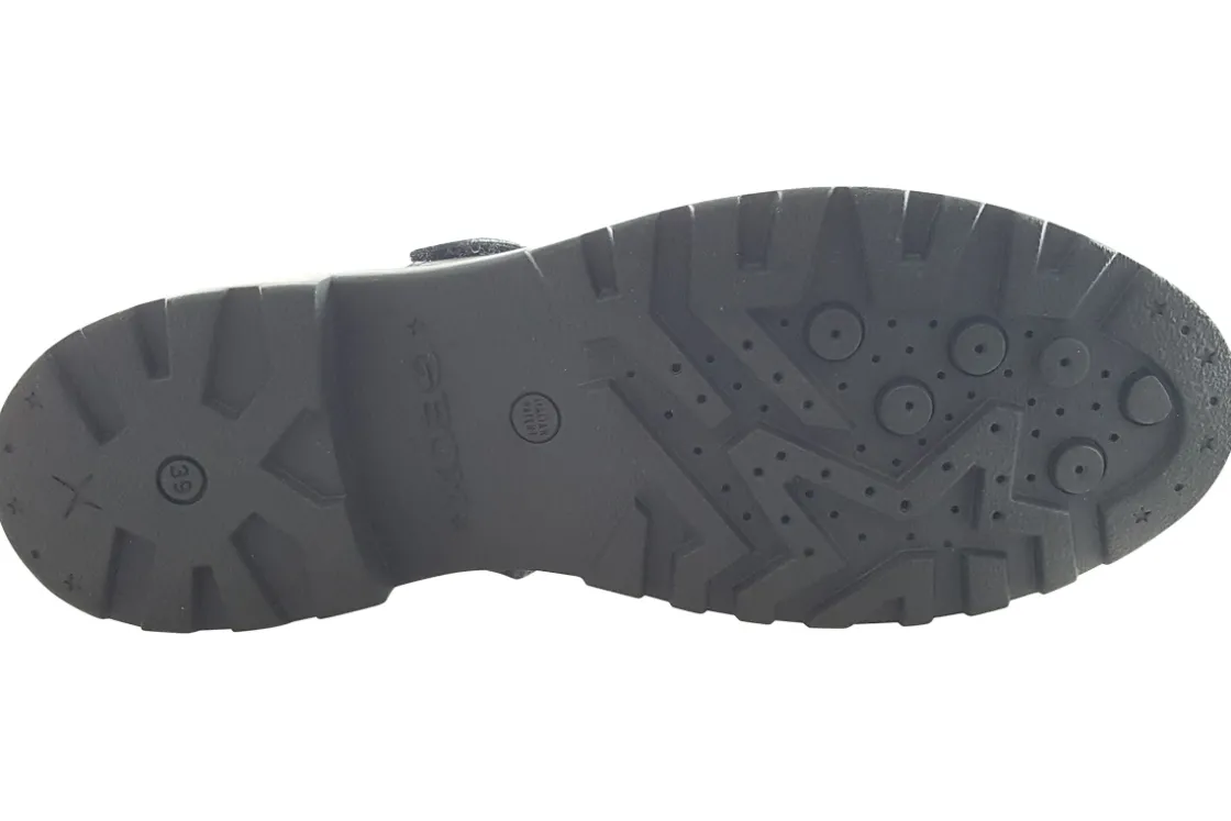 Geox Junior Girls | Senior Girls<Casey MJ Girl J642OP Black Girls Leather School Shoes