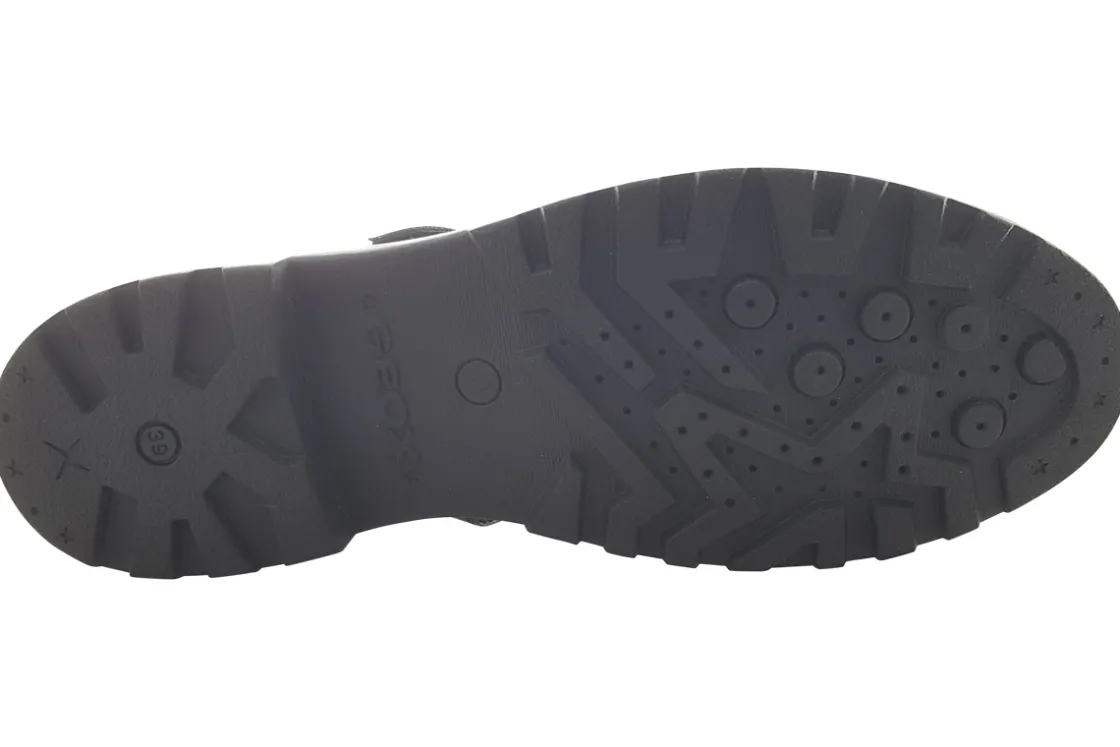 Geox Junior Girls | Senior Girls<Casey MJ Girl J642OP Black Girls Leather School Shoes