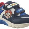 BOY Geox Velcro | Breathable Membrane<Ciberdron 'Mario' J46LB1 Boys Navy Royal Leather Trainers